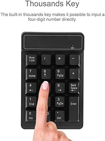 Sanpyl sem fio Bluetooth Numeric Keypad, 2.4g sem fio Digital 19 Chaves de suspensão Teclado numérico