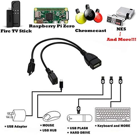 ADAPTOR AUVIPIPAL 2-em-1 MICRO USB para USB para Fire Stick, PlayStation Classic e More-2 pacote