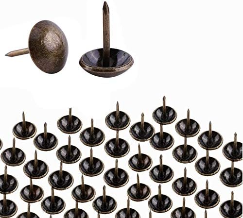 Yosoo 100pcs Antigo estofamento de bronze prego madeira Decorative Tack Stud para decoração de móveis para casa