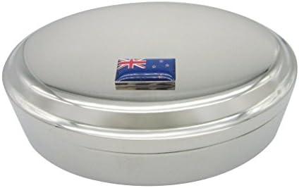 Bandeira da Nova Zelândia Pingente Oval Tinket Jewelry Box
