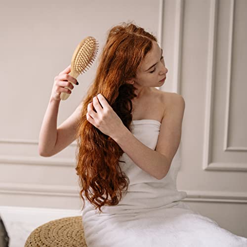 Ferramentas de estilismo de cabelos de massageador de couro cabeludo cortadas escovas de cabelo de bambu naturais Anti-estática Cercas