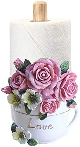 Distribuidor de toalha de flor de rosa para bancada de cozinha, suporte de toalheiro de papel, suportes de toalhas de