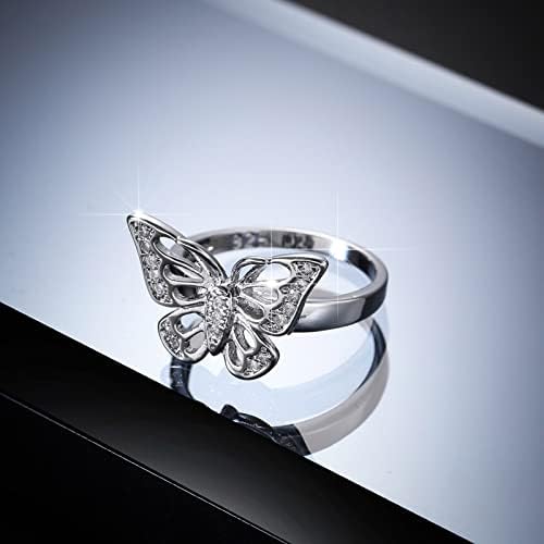 Mulheres criativas Bracelete de zircão Animal Anel de jóias de borboleta anel de casamento Anel de noivado de princesa Princesa anel
