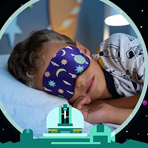 5 PCS meninos máscaras de sono máscaras de olhos para meninos adormecidos máscaras de dormir para crianças com elástica cinta espacial Planet Seguição para o dormir Trabalho de viagem Blocks