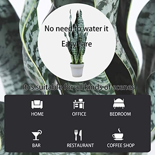 Planta de cobra artificial Faux Sansevieria 26 polegadas para plantas de feaux externo em maconha para decoração de escritório em casa