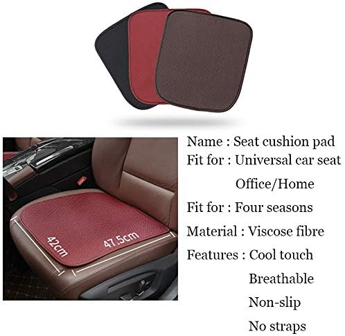 Ontto 4pcs Caso de almofada de assento de carro para o verão Universal Driver Seat Capa resfriamento sem deslizamento Brown confortável