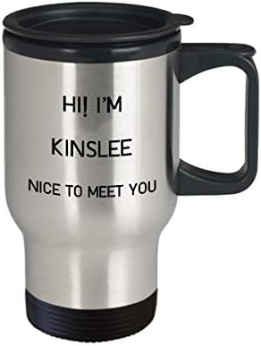 I'm Kinslee Travel canem Nome exclusivo Tumbler Presente para homens Mulheres 14oz aço inoxidável