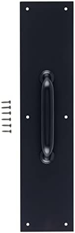 Brinks Comercial - Commercial 15 Pull Plate, acabamento em preto fosco - placa de porta resistente à ferrugem e corrosão