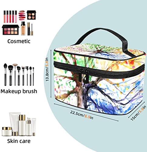 Bolsa de maquiagem de viagem Yoyoamoy, árvore colorida Four Seasons Sacos de Cosméticos Grandes Cosméticos Make Up Up Multi