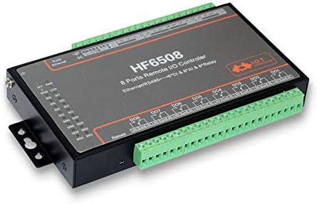 Controlador de Relé de E/S remoto HF6508 Porta de 8 canais RS485 Ethernet para 8 saída de entrada digital Suporte de entrada analógica