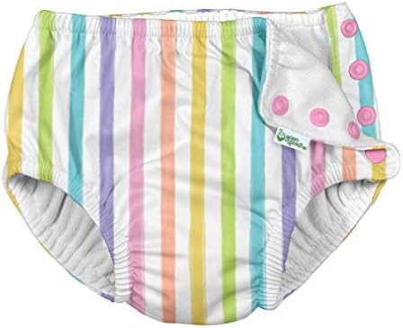 Eu jogo garotas reutilizáveis ​​absorventes fraldas de natação de bebê faixas de arco -íris 24 meses