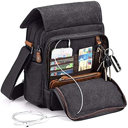 Bolsa de negócios preta de GPPZM, bolsa casual de lona, ​​bolsa de mensagens de moda de negócios, bolsa de escritório de bolsas para mensagens de laptop para homens