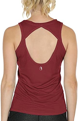 Icyzone Yoga Tops Roupas de treino de roupas ativas abertas de fitness racerback tampas para mulheres