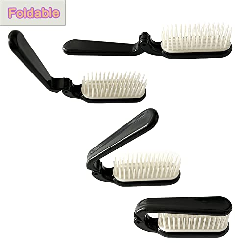 4 PCs dobráveis ​​escova de cabelo portátil Push de escova de cabelo Bolso de cabelo Pequeno escova de cabelo para homens Menino