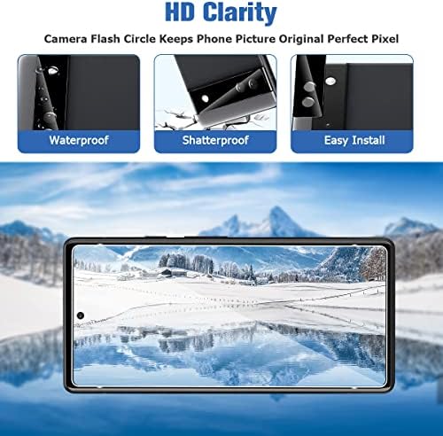 [3+2 pacote] Protetor de tela de pixel 7, protetor de câmera, suporte de impressão digital de vidro temperado de 9h, cobertura total HD, fácil de instalar, sem bolhas, para o Google Pixel 7 Glass Screen Protector