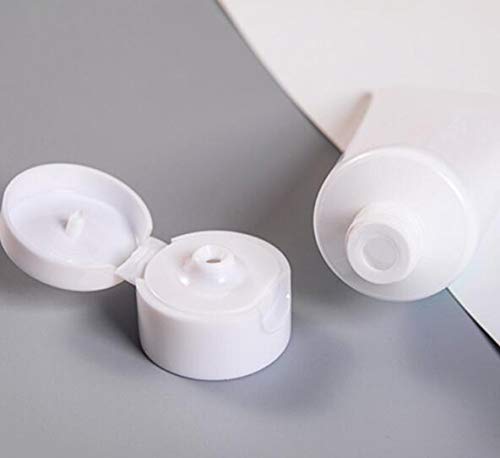 12 PCs vazios de plástico branco de plástico branco Squeeze garrafas com tampa de flip de armazenamento de armazenamento de loção facial de loção