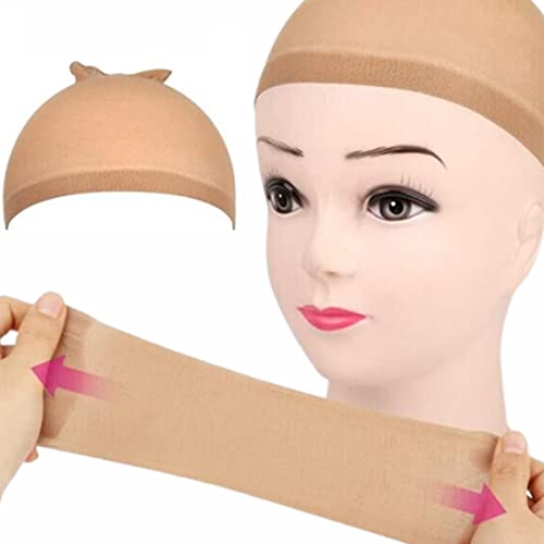 UQUABESO 4 PACK SILICONE WIG GRIP Band com tampa de peruca de nylon elástica, faixa de cabelo sem deslizamento sem saída