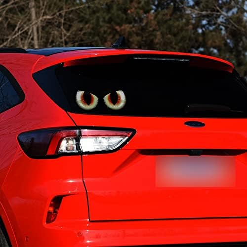 Tomall 2 par 3D Estéreo olhos reflexivos adesivos para o carro Retrocínio espelho automático Olhos refletivos fortes de gato Decalques engraçados à prova d'água para caminhão SUV SUV Corporar decoração de motocicleta para carro