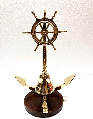 Bells de serviço de serviço vintage da roda do navio da marinha da área de ancoragem da mesa de mesa de decoração de decoração de