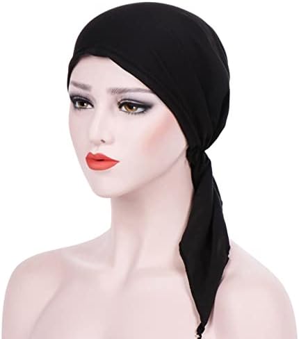 Chapéu de turbante Women Capinho de quimiotela sólido Capéu