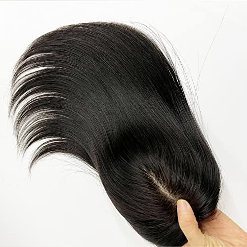 Morningwigs Hair Toppers para mulheres Remy Human Hair Topper Hair Piece para mulheres 12 * 13 cm Base de seda cheia Topper de cabelo reto para desinnição de cabelo de cabelo 16 polegadas