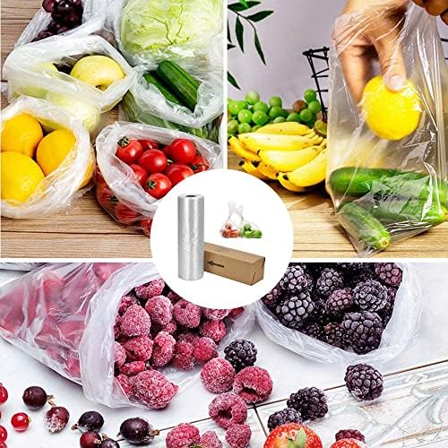 Sacos de armazenamento de alimentos em emudoe, 2pack 12 x 16 plástico sacar em rolo, frutas, vegetais, pão, armazenamento