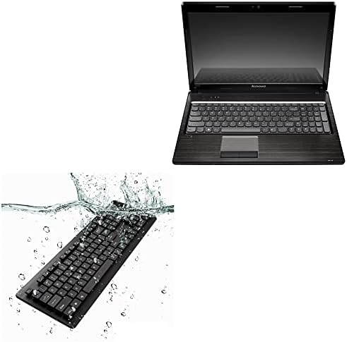Teclado de ondas de caixa compatível com Lenovo G570 - Teclado aquaproof USB, teclado USB de água à prova d'água lavável para Lenovo G570 - Jet Black