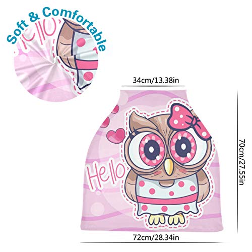 Owl Animados Baby Car Seat Covers - Capa de carrinho de carrinho de capa de carrinho de compras, dossel de banco de carro