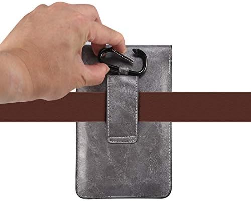 Bolsa de telefone bolsa universal capa do coldre da correia para iPhone 11 Pro Max, XS Max, 8 Plus, 7 Plus, 6 Plus, bolsa de couro de couro com clipe, hoster de cinto de bolsa de celular