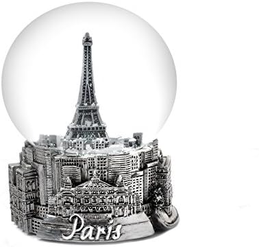 Paris France Eiffel Tower Musical Snow Globe 100mm - toca La Vie En Rose