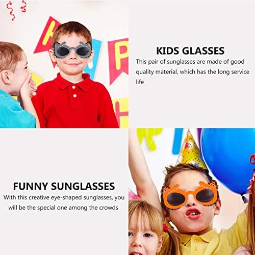 Aboofan 2 pares infantil Óculos de sol para festas de desenho animado crocodilo infantil óculos de sol Photo Prop Polarized Sports Sunglasses para crianças laranja cinza