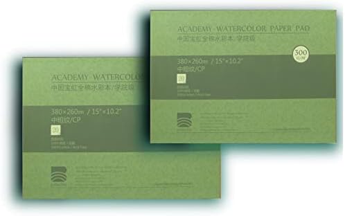 Bloco de aquarela de grau de Baohong Academy, algodão, sem ácido, 140 lb/300gsm, texturização da prensa a frio,
