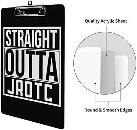 Straight Outta JROTC CLIPLICS ACRYLIC PROBLEMA COM METAL CLIP DE 12,5 x 8,5 polegadas CLIPS BOOWS Fácil de pendurar para o evento de