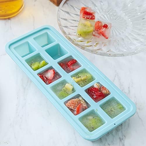 Caixa de gelo de molde de sílica gel 12 grades domésticas freezer rápido caseiro alimentos complementares gelo congelado 2 pacotes