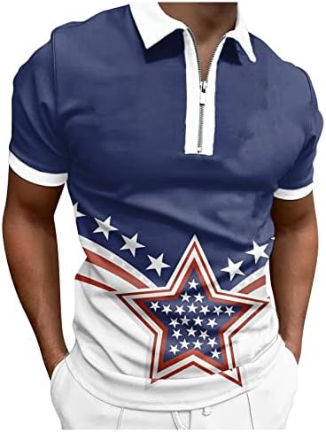 HSSDH 4 de julho Camisas para homens, homens American Falg Polo Camisetas Camisa Patriótica de Manga Curta 4 de julho Camisa