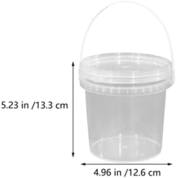 Bolde de sopa de hemotão 2pcs 1l balde de plástico transparente com tampa e alça, banheira de sorvete com tampas - freezer de qualidade