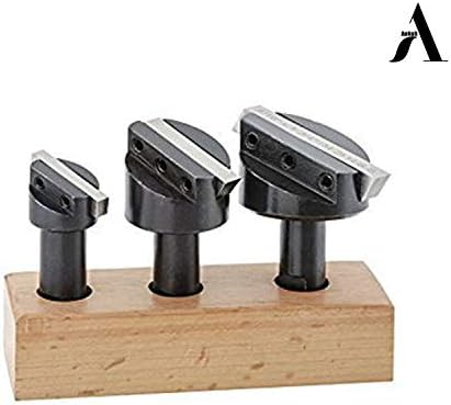 Ferramenta de conjunto de cortadores de mosca de Annafi | Novo conjunto de 3 PCs Fly Cutters 1/2 Shank + HSS Tool Tool Bit-Wooden Stand I Tools para torno e máquina de moagem | Ferramentas para uso industrial | Ferramentas de peças e acessórios