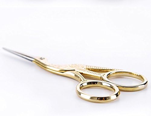 Bihrtc Gold Vintage Plum Blossom Scissors e Crane Design Sewing Scissors para bordados, costura, artesanato, obra de arte e uso diário
