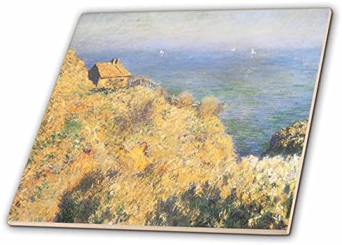 3drose CT_126598_1 Casa do pescador, Varengeville por Claude Monet, 1882 Tile de cerâmica, 4 polegadas