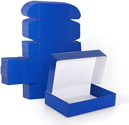 Pharege 9x6x2 polegadas pequenas caixas de remessa azul 25 pacote, caixas de presente com tampas para envolver presentes de