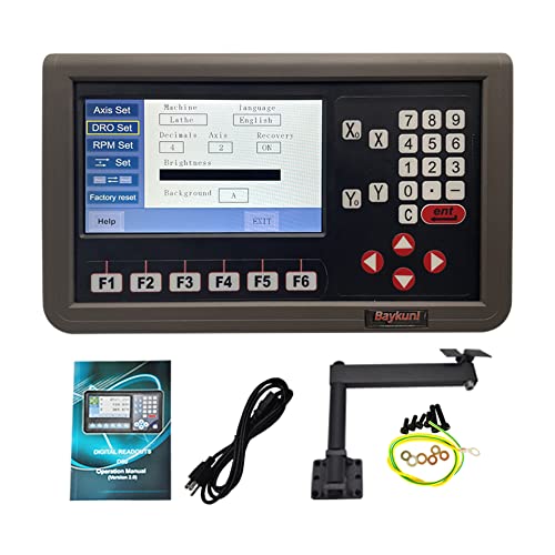 Baykunl grande tela LCD de 7 polegadas TTL 2 Eixo de leitura digital Display Dro RPM Mill Machine