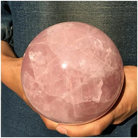 Linda rosa natural quartzo de cristal cura em casa presente baoding bola antiguidades exorcise maus espíritos dinheiro desenhando