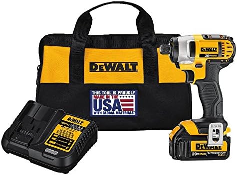 Dewalt 20V Max* Kit de driver de impacto com 1 bateria, 1/4 polegada