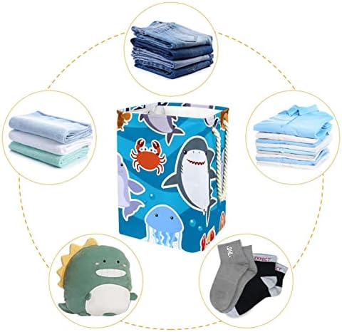 Design de adesivos Indomer com animais marinhos fofos grandes cestas de roupa de roupa de roupas prejudiciais à prova d'água