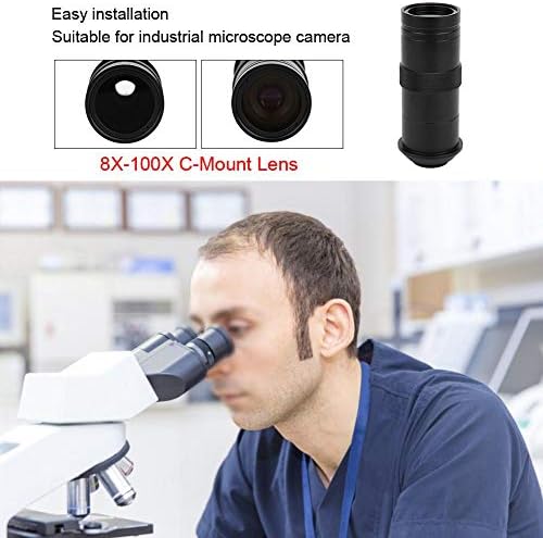 8x-200x lente de montagem c 25mm de ampliação de zoom ajustável CCD Microscópio industrial Lente de ampliação da câmera