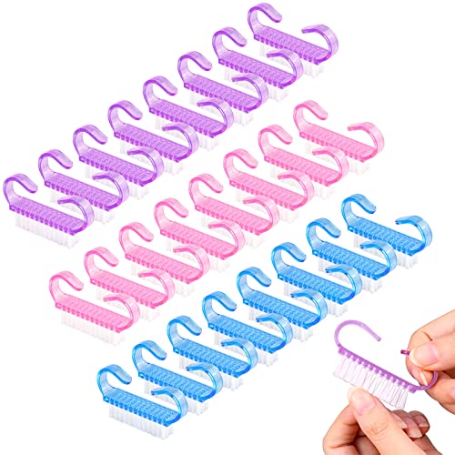 Reton 24 PCs Manuseie o pincel de unhas, escovas de unhas Pincéis de limpeza de limpeza para dedos para os dedos dos pés