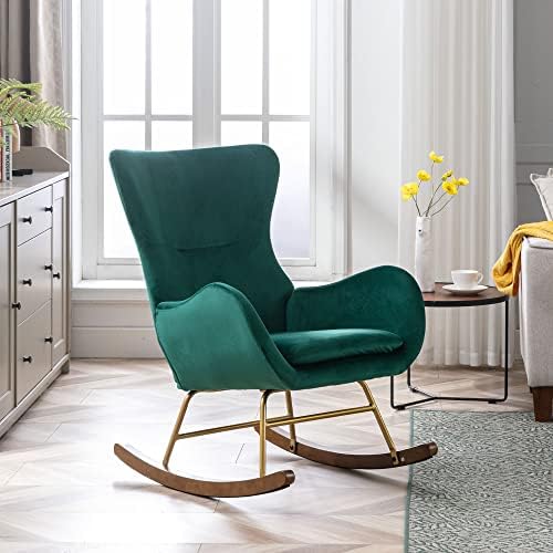 DM Móveis Velvet Rocking Accent Chair OPSOLIGADO GLIDER ROGHER PARA BEBÊ/CRIANÇAS Cadeira lateral confortável de enfermagem para quarto