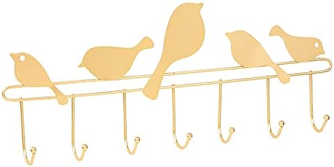 Avamom 7 Hooksganchos de pássaros minimalistas nórdicos de encaixe perfurados prateleiras de banheiro de parede de parede