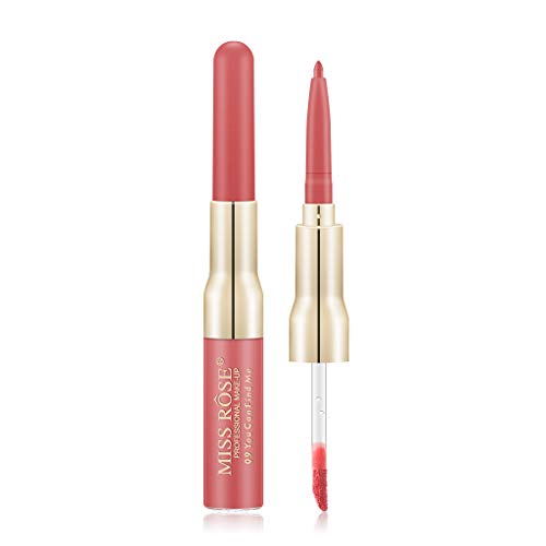 Lipstick lápis lápis duplo caneta durada de lixo longo de maquiagem de batom de batom