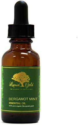 1,1 oz com um gotas de vidro premium de bergamota de menta de óleo essencial líquido ouro puro aromaterapia natural orgânica